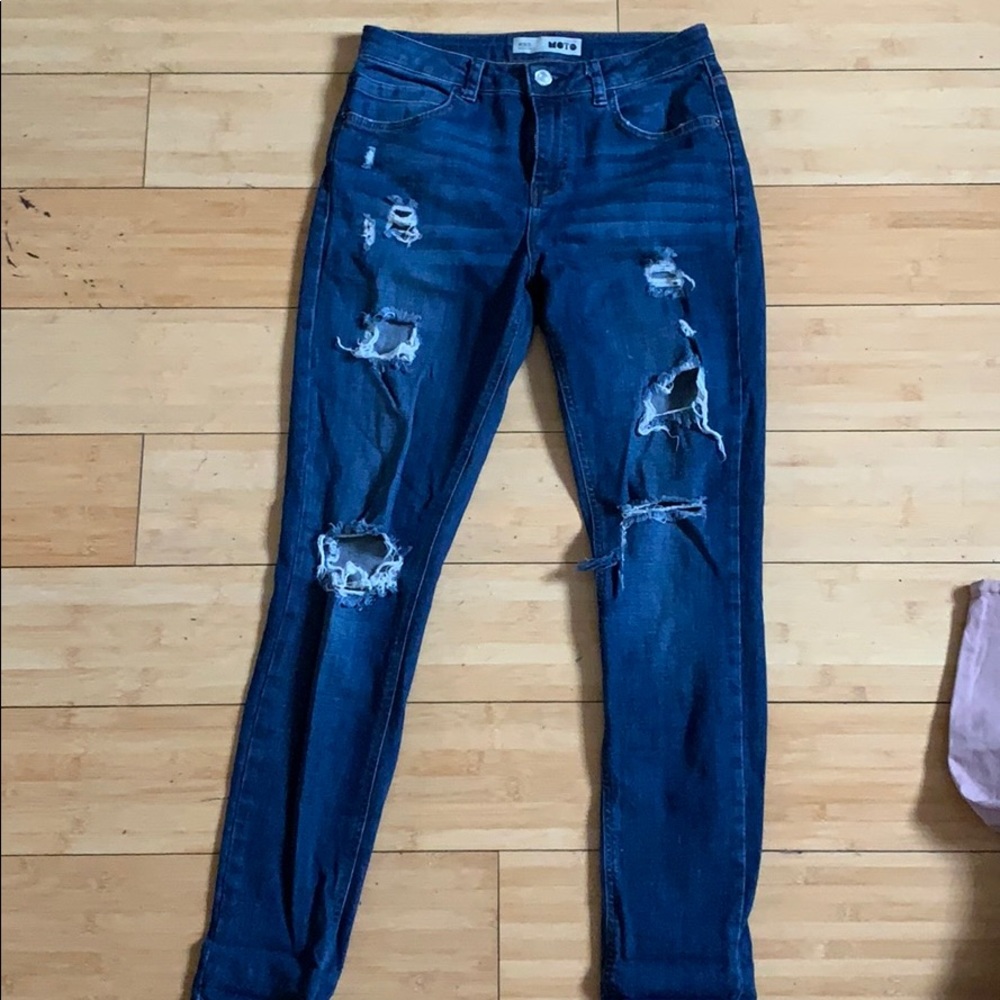 Ripped dark jeans